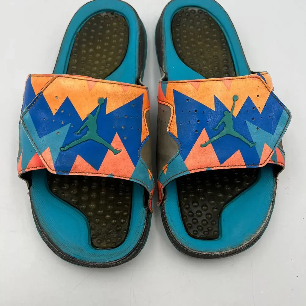 Air Jordan Hydro 7 Retro Slide Sandals Dark Grey Blue Turquoise